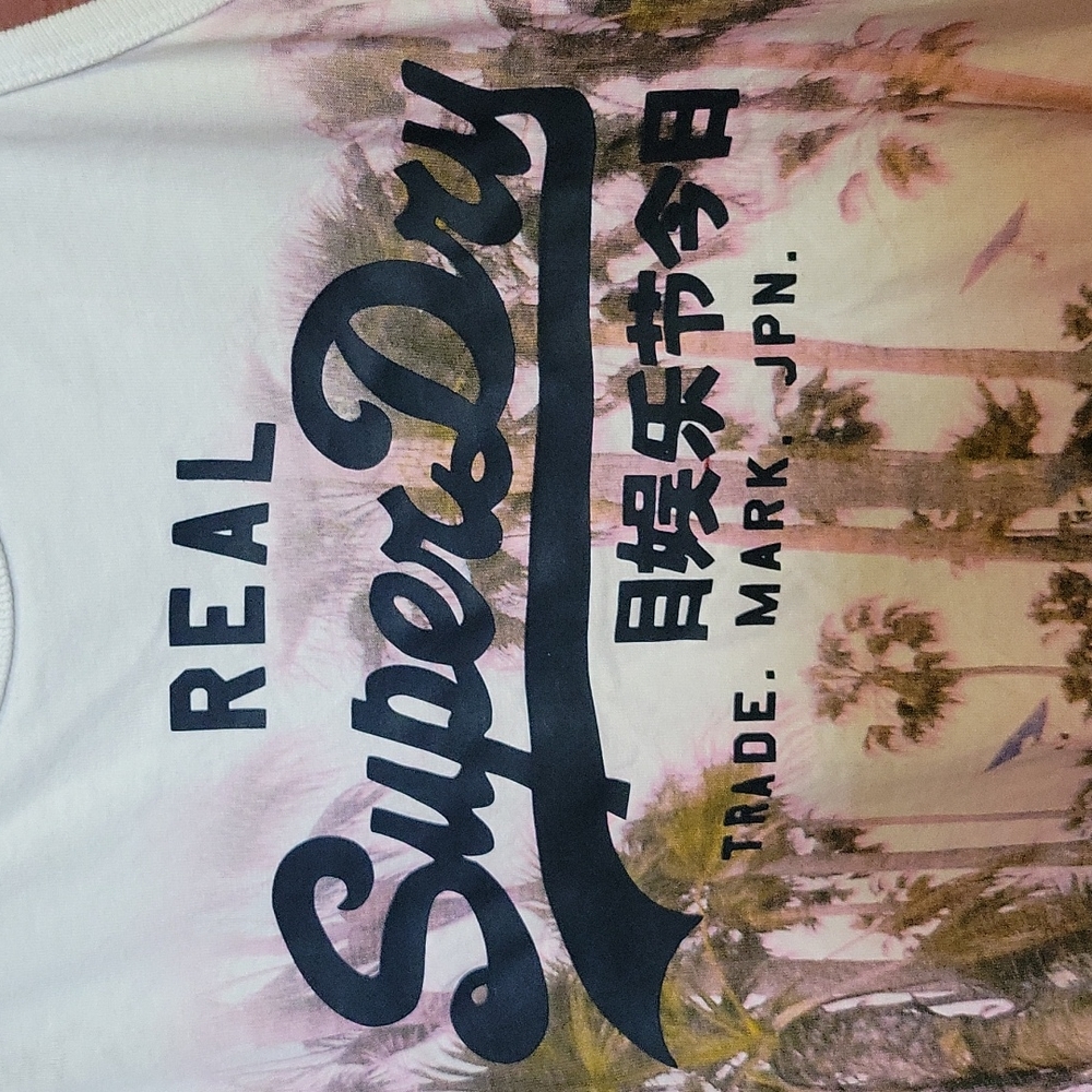 REAL SUPER DRY VEST LABEL SLEEVELESS T-SHIRT 👕 SIZE M